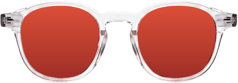 Freddie blue light glasses with red lenses and clear frames